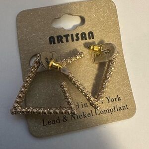 Artisan Gold Triangle Earrings